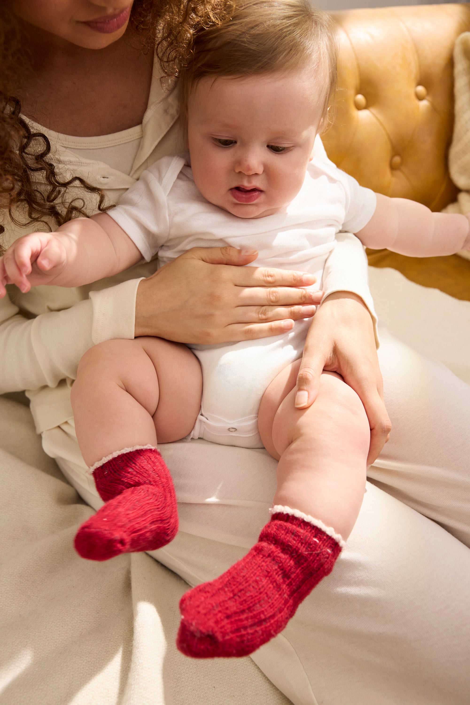 baby tipped rib wool cashmere socks