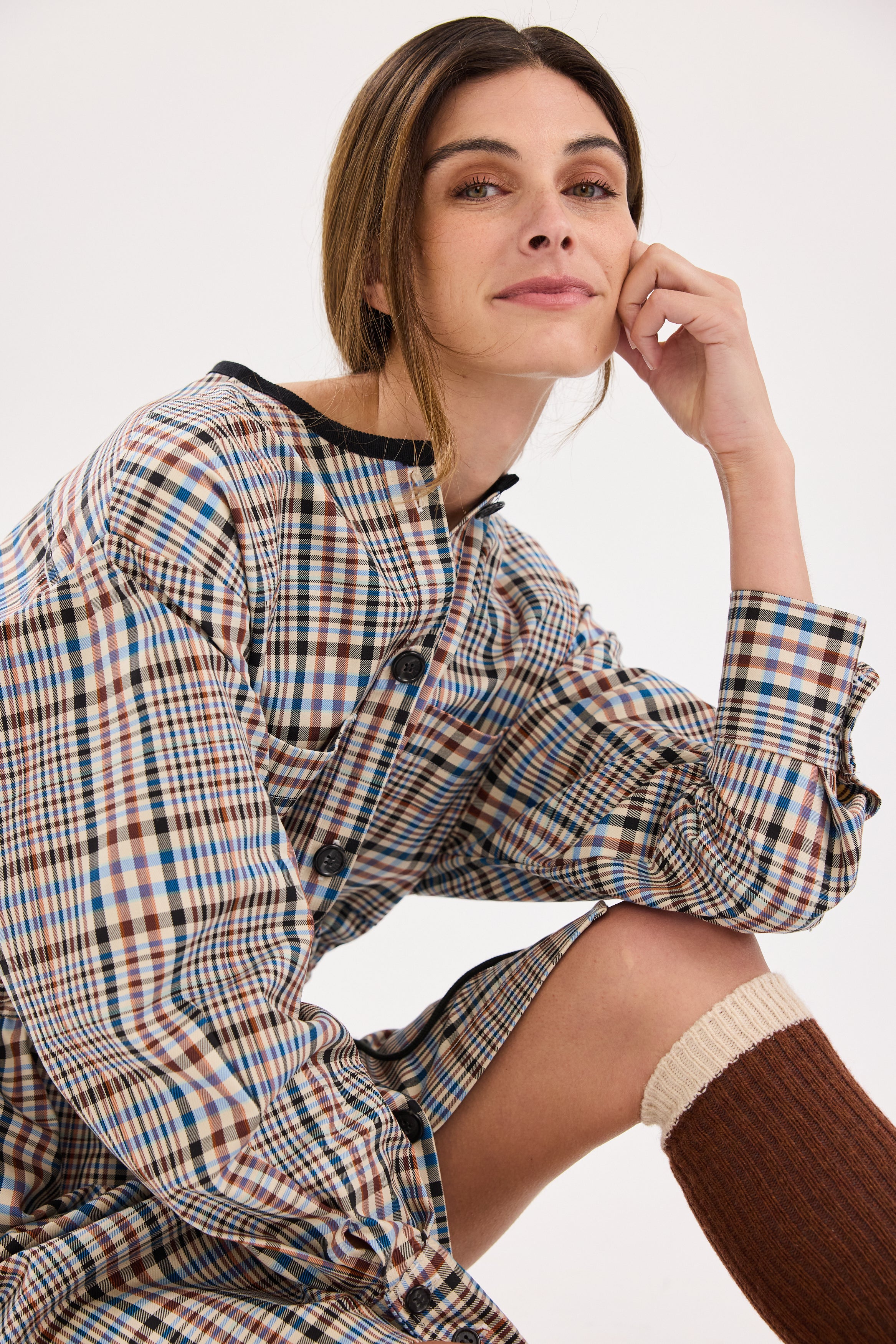 Plaid Anorak Dress/Jacket