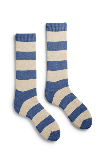 men's rugby stripe wool cashmere crew socks