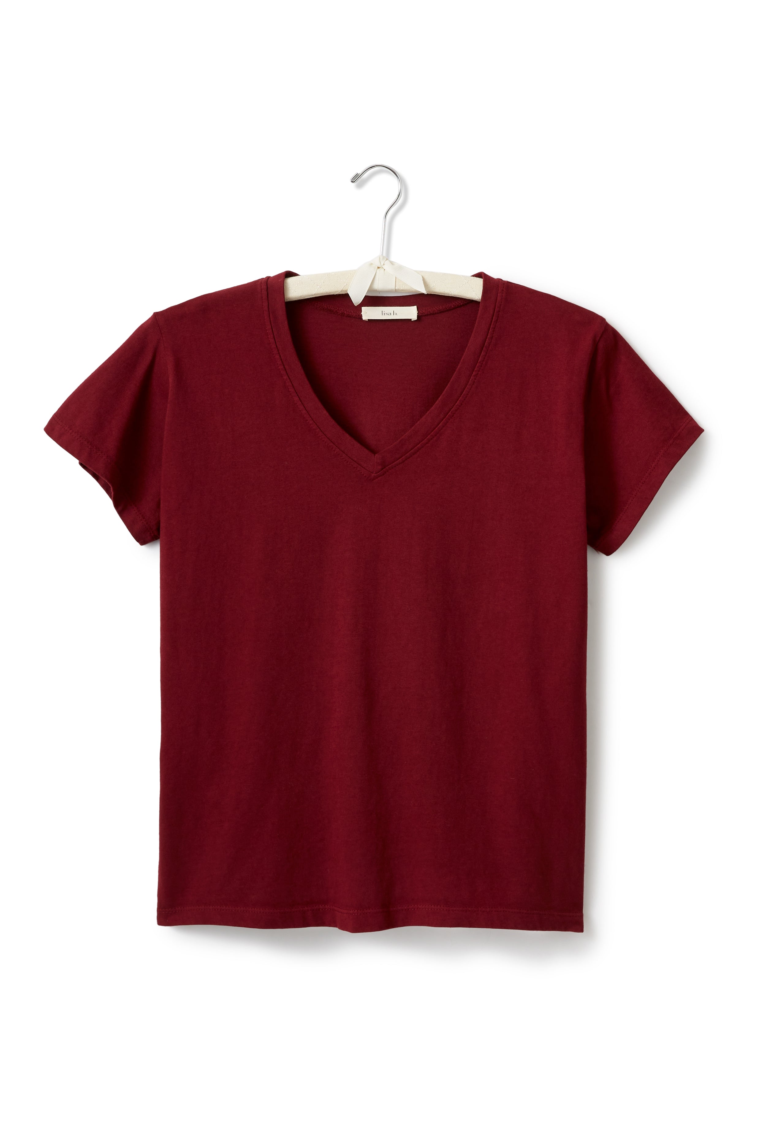 short sleeve relaxed v-neck tee shirt