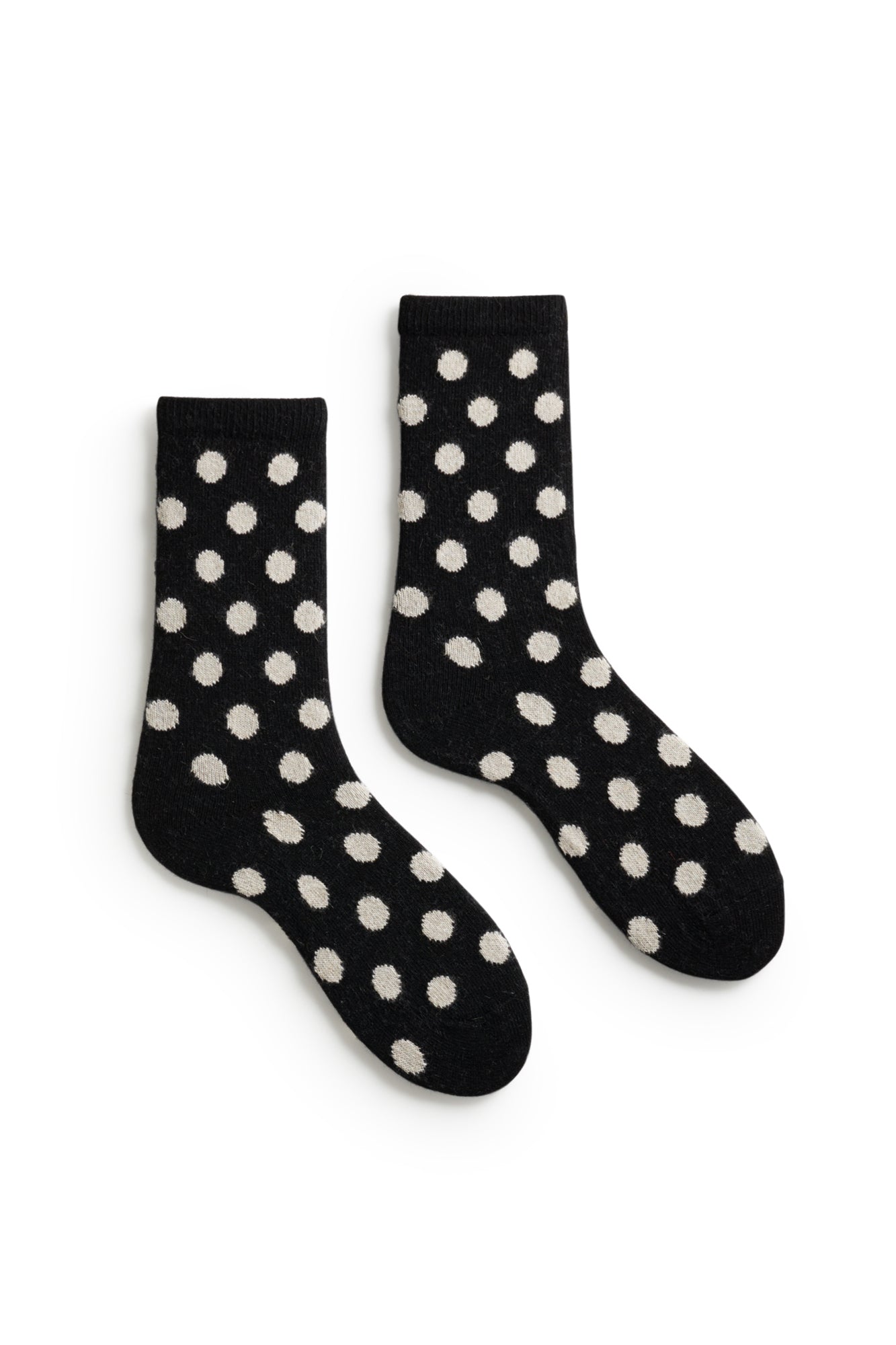 men's dot wool cashmere crew socks