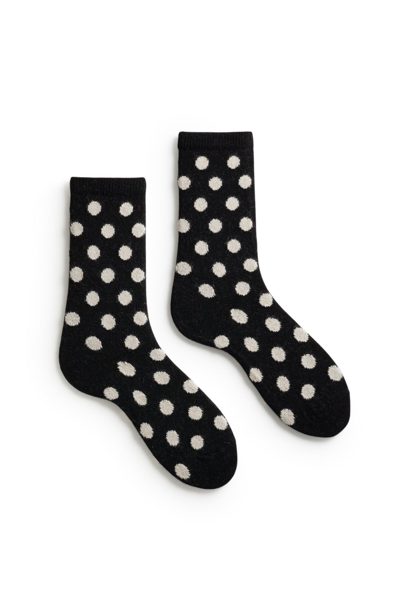 women's dot wool cashmere crew socks