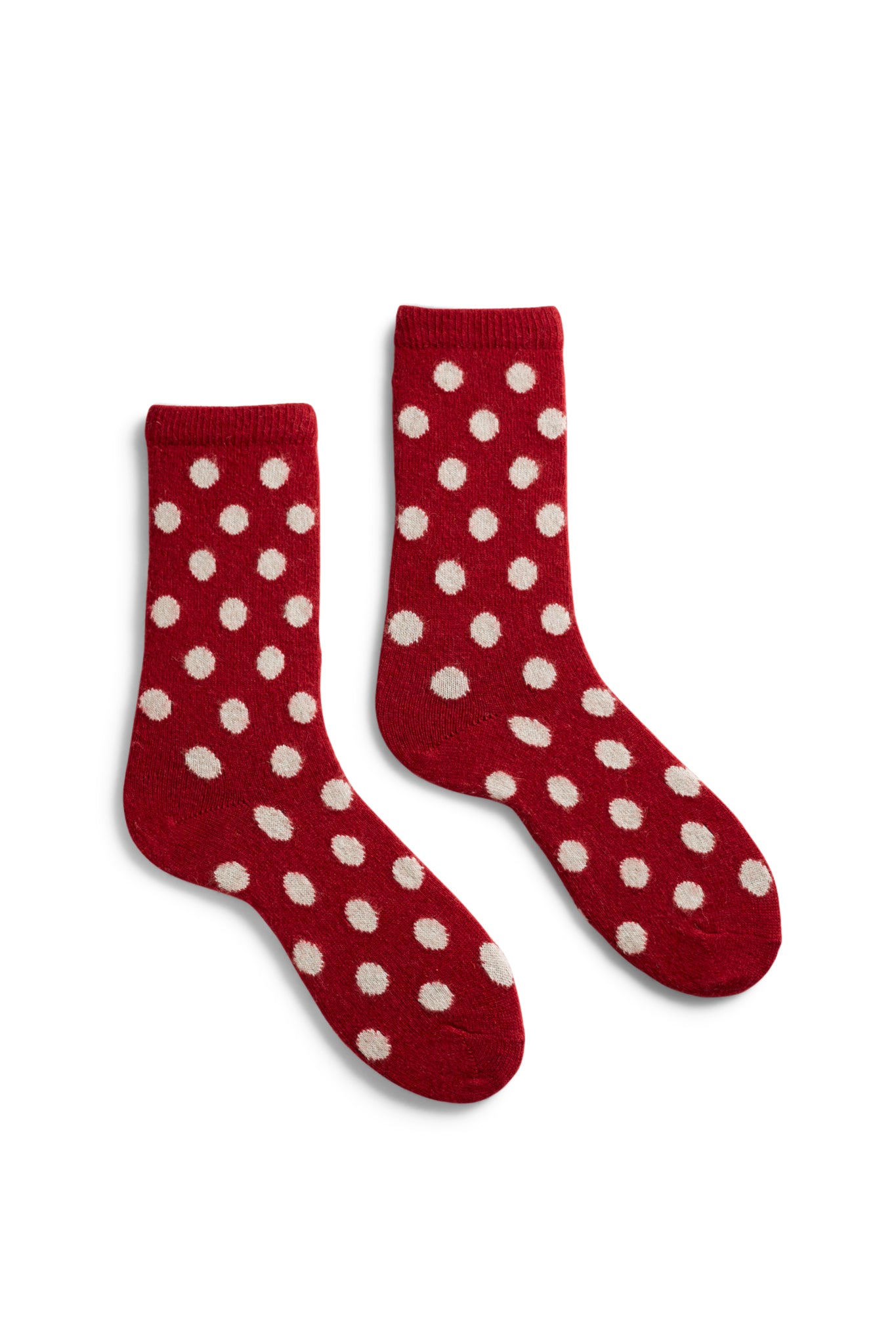 women's dot wool cashmere crew socks