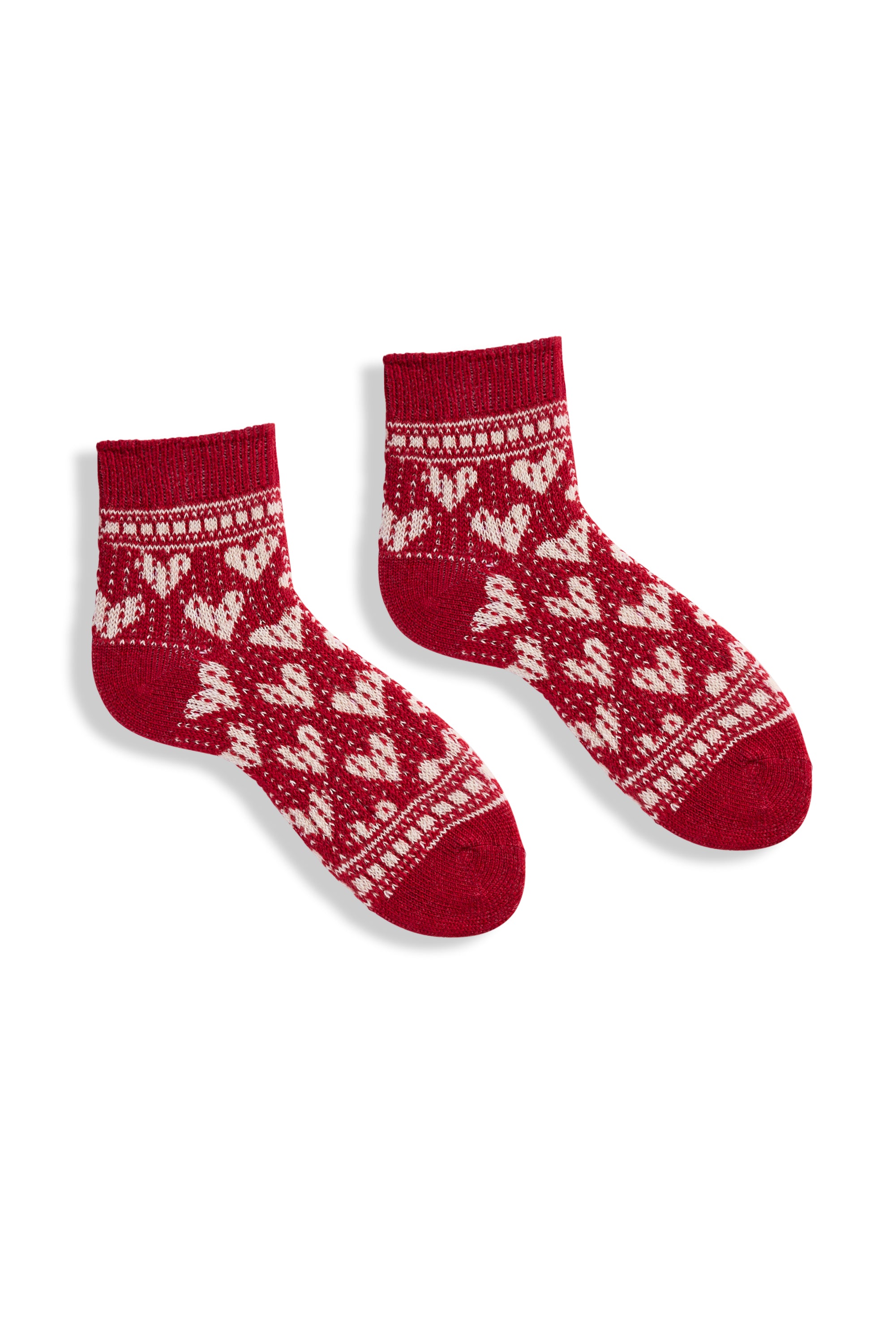 women's hearts wool cashmere quarter-crew socks