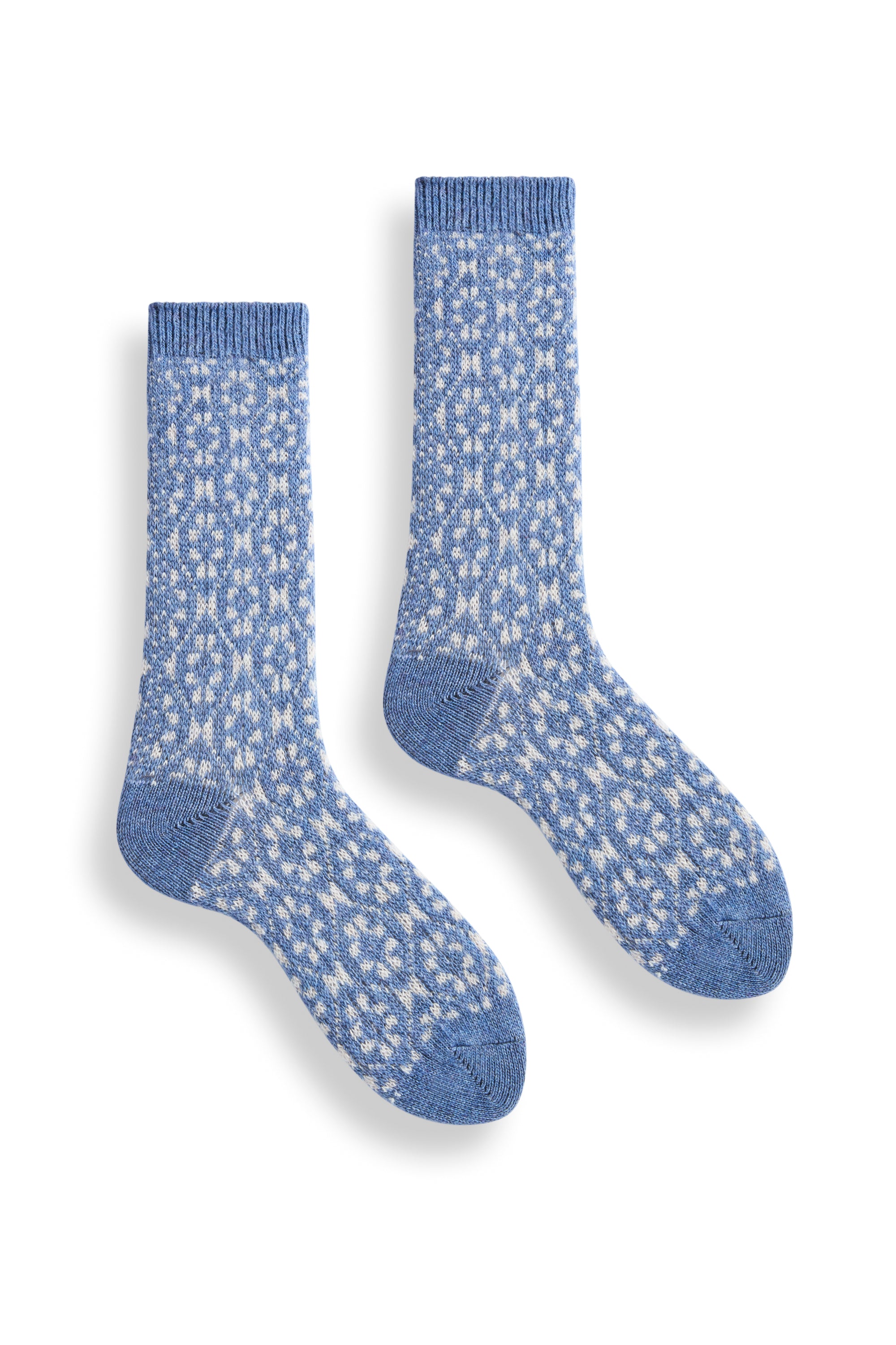 women's aster flower wool cashmere crew socks