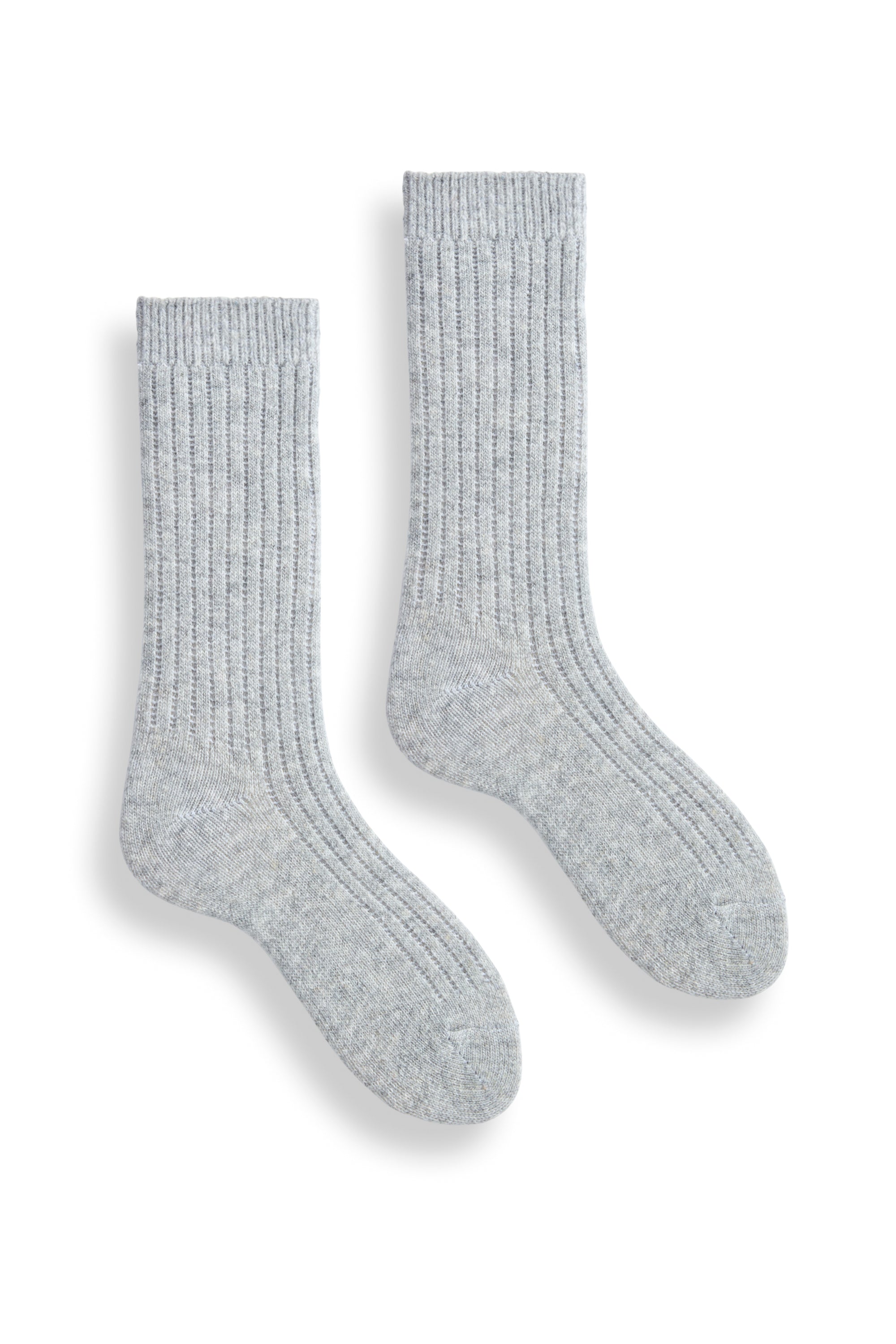 women's solid rib wool cashmere crew socks