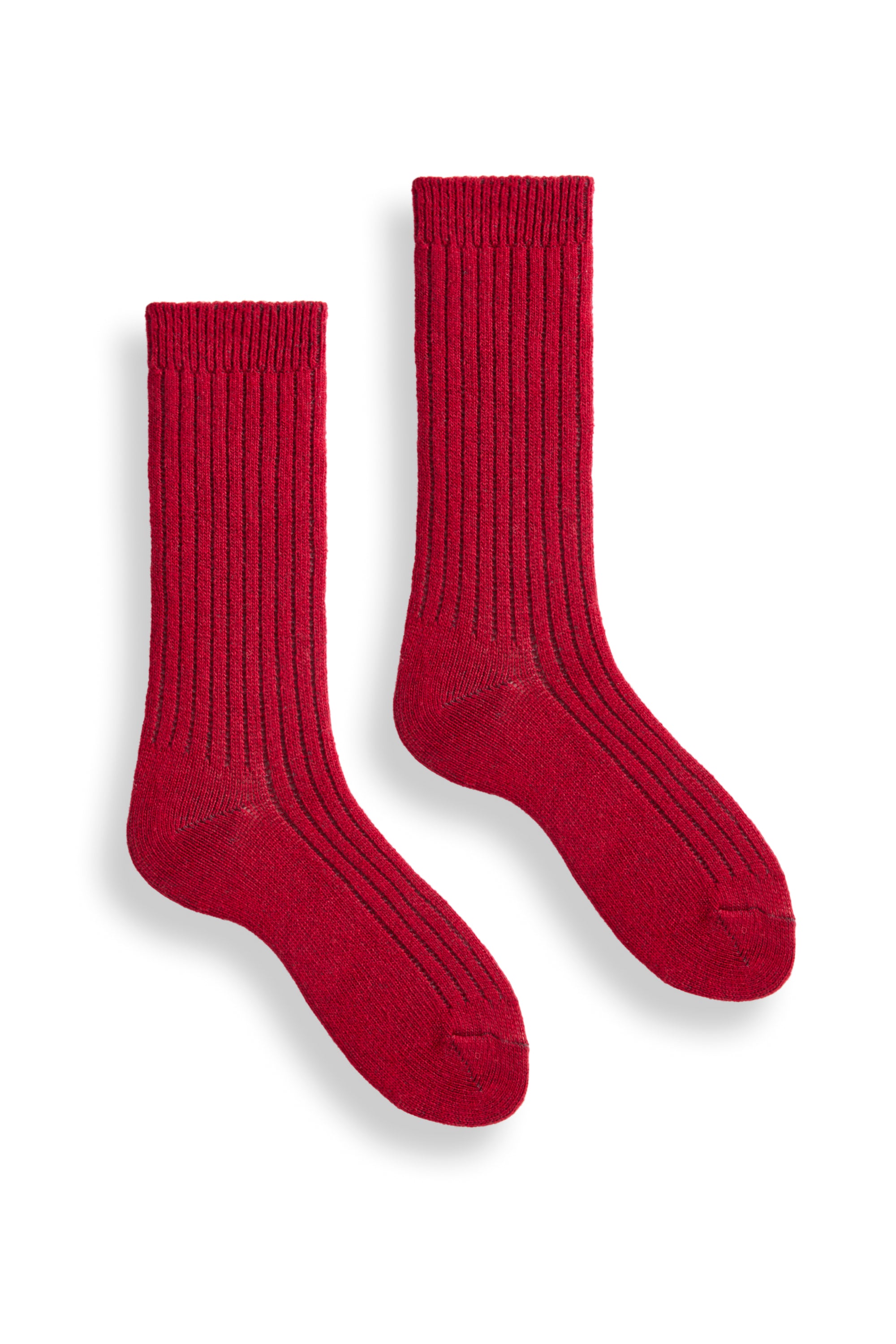 women's solid rib wool cashmere crew socks