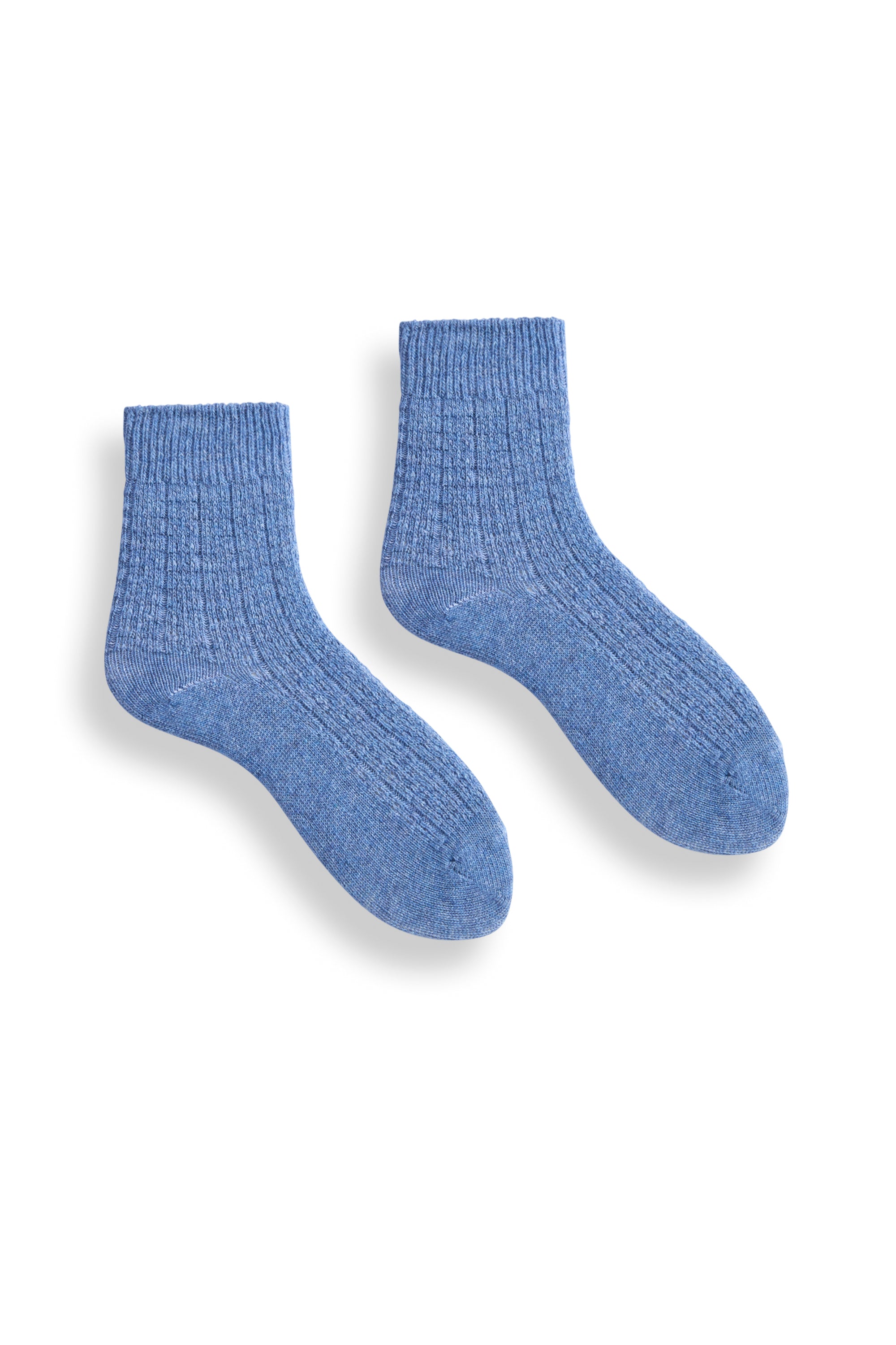 women's wool cashmere rope stitch quarter-crew socks