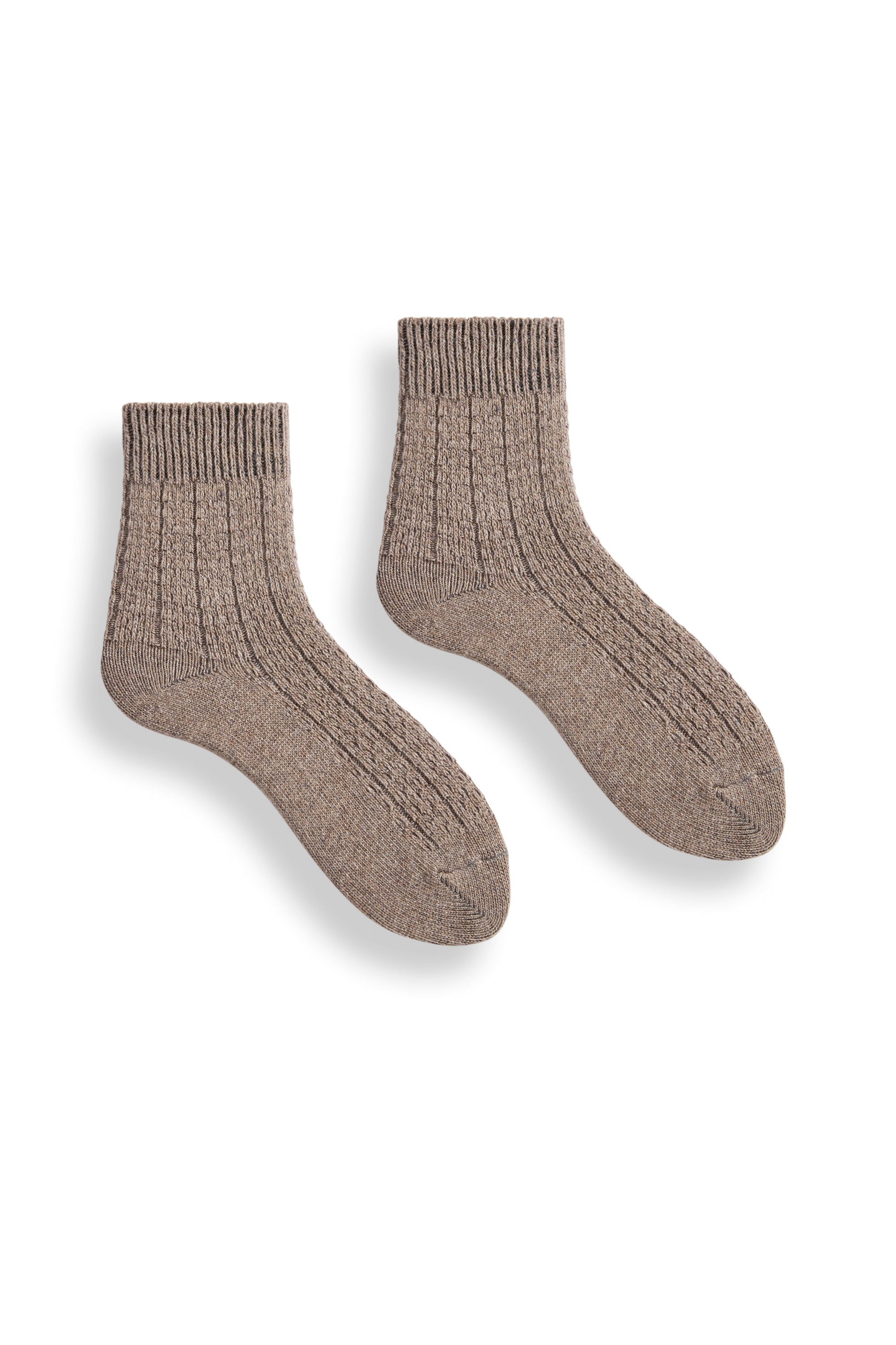 women's wool cashmere rope stitch quarter-crew socks