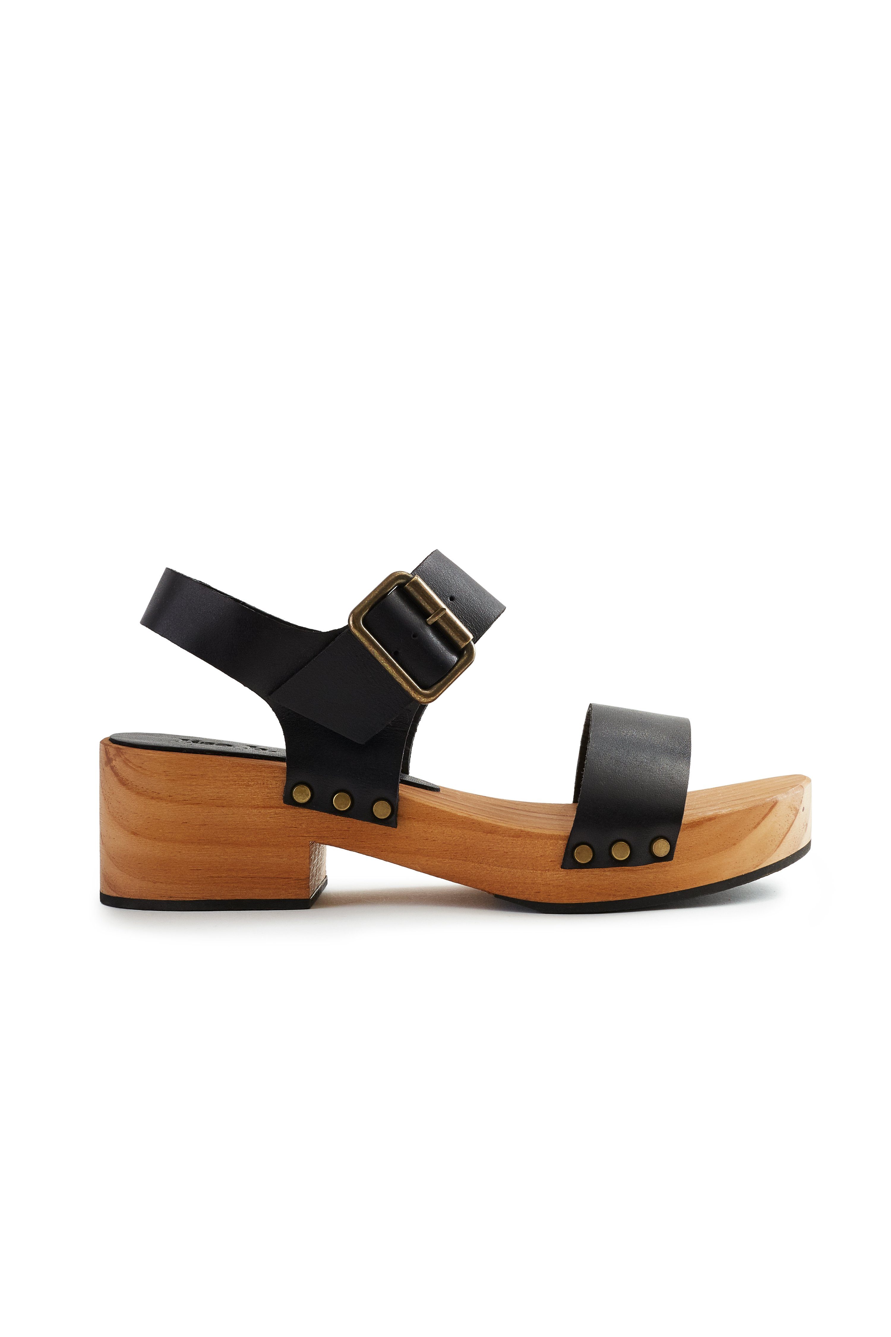 double strap clogs in black Clogs lisa b. 