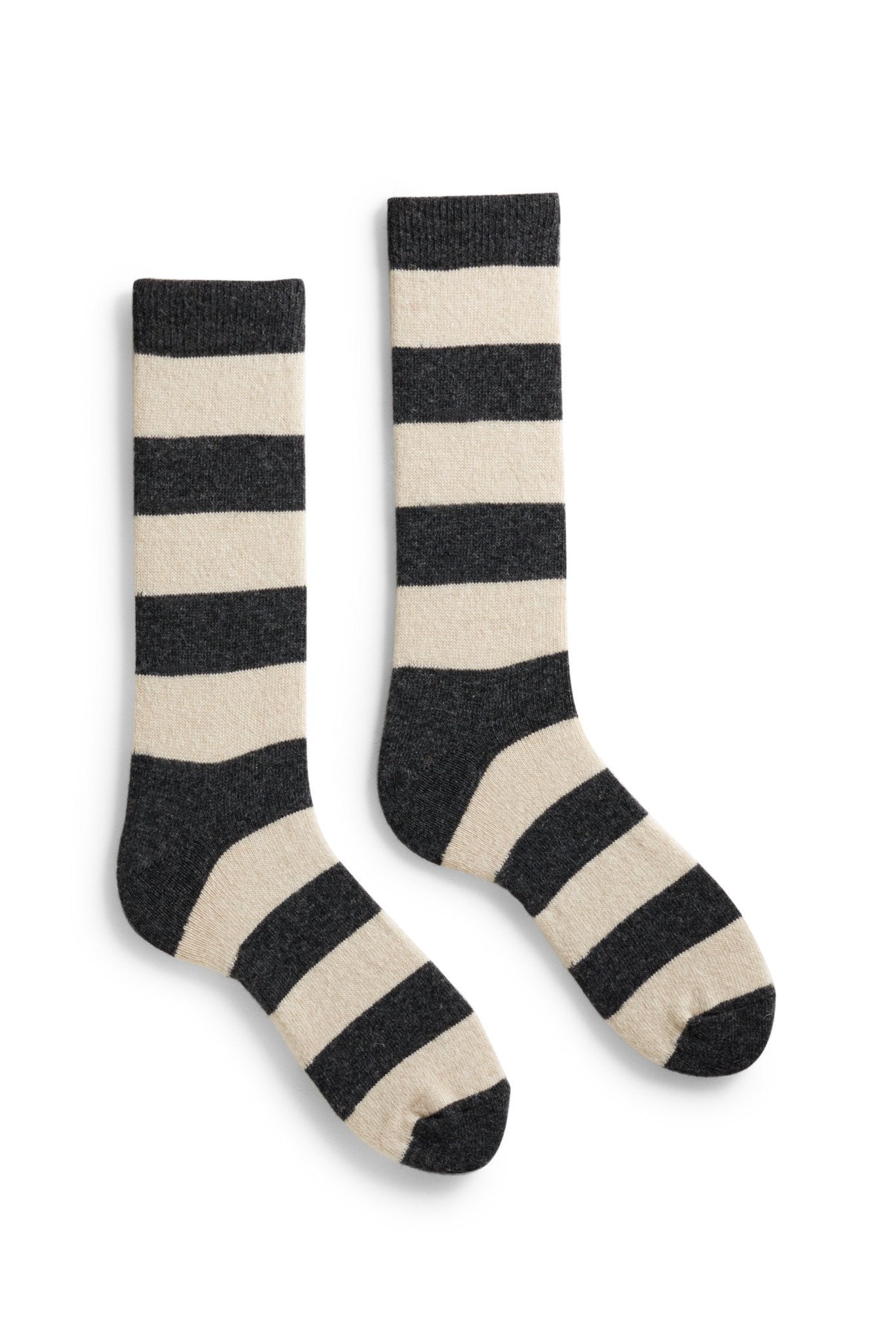 men's rugby stripe wool cashmere crew socks | lisa b.