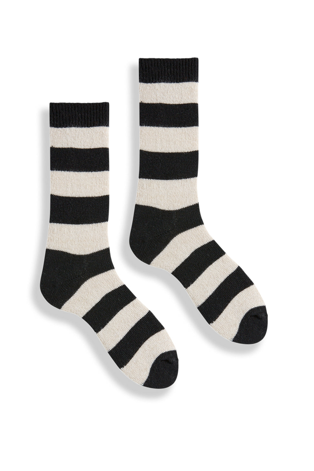 women's rugby stripe wool cashmere crew socks | lisa b.